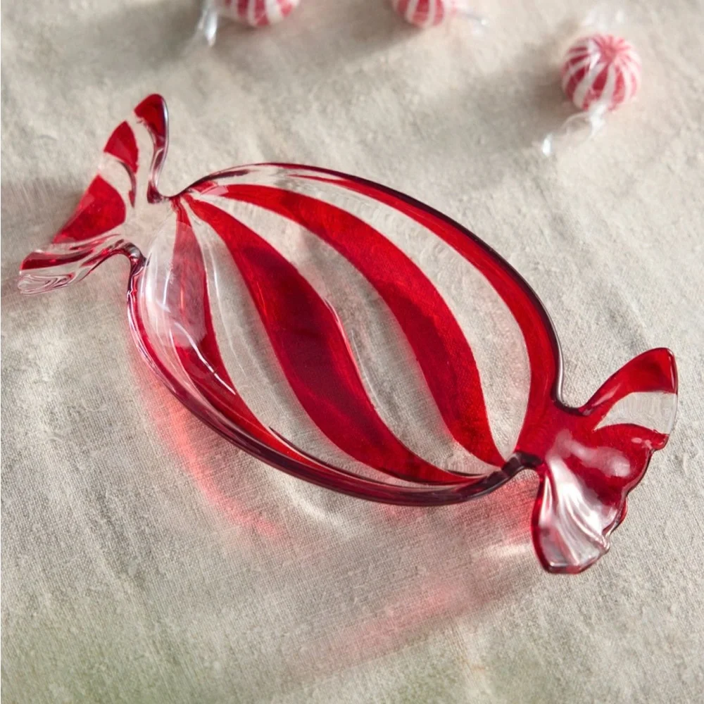 Striped Glass Candy Dish~ • Large: 1.8